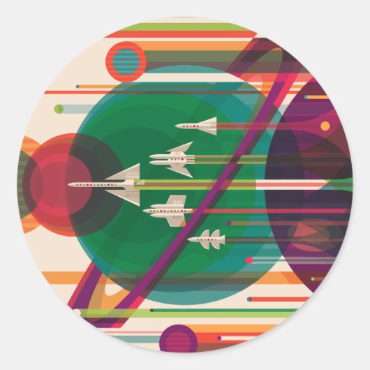 The Grand Tour - NASA/JPLS's Retro Space Poster Ronde Sticker (Voorkant)