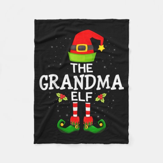 The Grandma Elf Christmas Family Matching Pajama Fleece Deken (Voorkant)