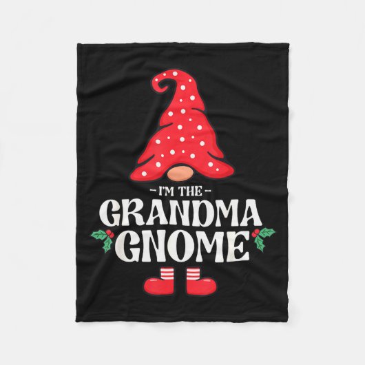 The Grandma Gnome Funny Family Matching Group Chri Fleece Deken (Voorkant)
