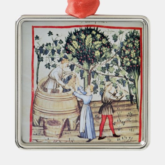 The Grape Harvest, 13e eeuw Metalen Ornament (Voorkant)