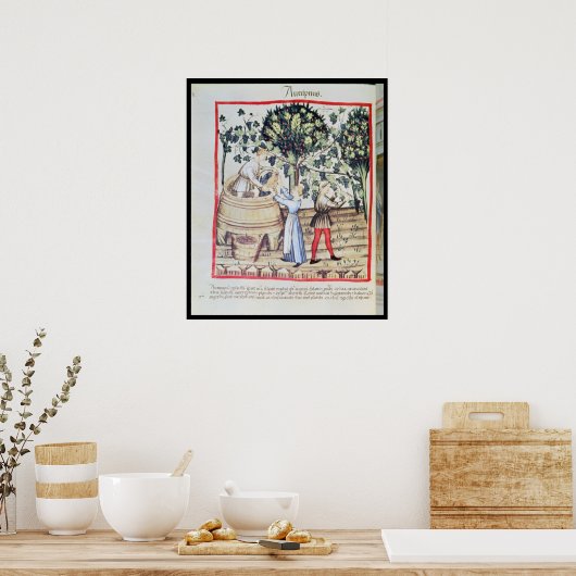 The Grape Harvest, 13e eeuw Poster (Keuken)