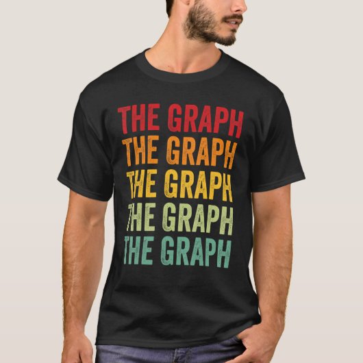 The Graph Crypto Regenboog Tekst Ontwerp T-shirt (Voorkant)