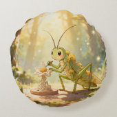 The Grasshopper and the Nectar Artwork.1 Rond Kussen (Achterkant)