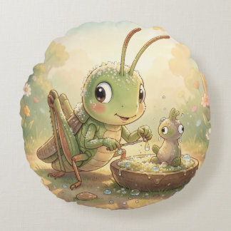 The Grasshopper and the Nectar Artwork.3 Rond Kussen