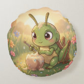 The Grasshopper and the Nectar Artwork.6 Rond Kussen (Achterkant)