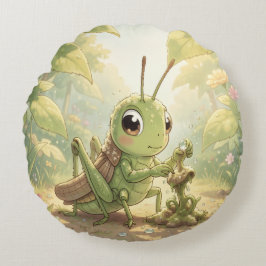 The Grasshopper and the Nectar Artwork.8 Rond Kussen