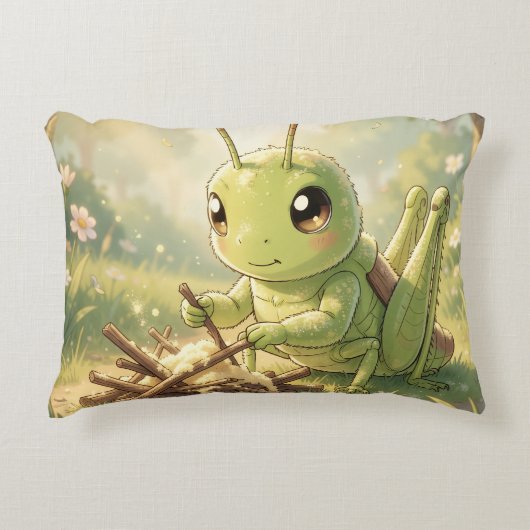 The Grasshopper and the Nectar Artwork Accent Kussen (Voorkant)
