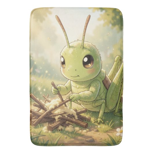 The Grasshopper and the Nectar Artwork Badmat (Voorkant Verticaal)