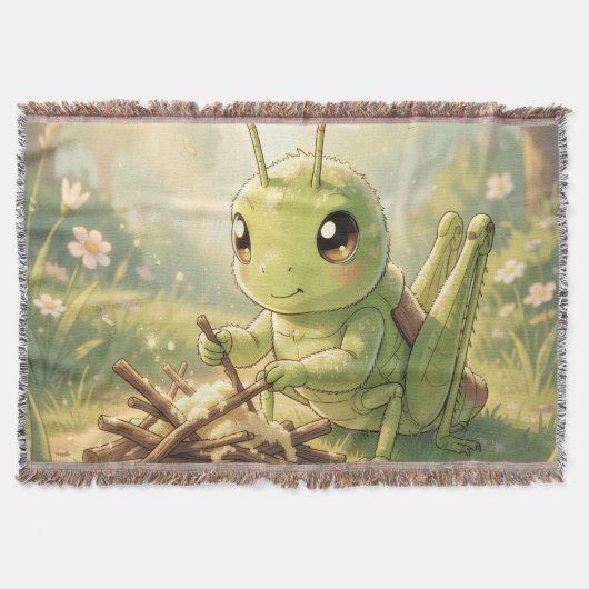 The Grasshopper and the Nectar Artwork Deken (Voorkant)