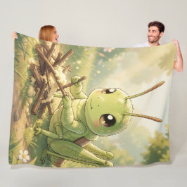 The Grasshopper and the Nectar Artwork Fleece Deken