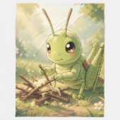 The Grasshopper and the Nectar Artwork Fleece Deken (Voorkant)
