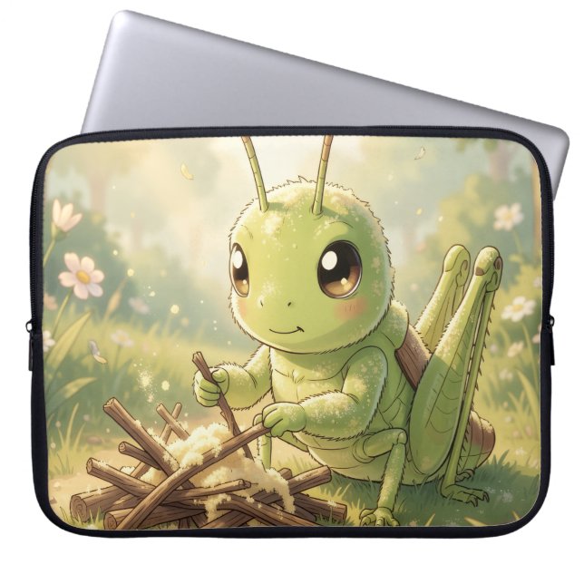 The Grasshopper and the Nectar Artwork Laptop Sleeve (Voorkant)