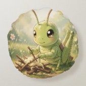 The Grasshopper and the Nectar Artwork Rond Kussen (Achterkant)