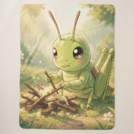 The Grasshopper and the Nectar Artwork Sherpa Deken