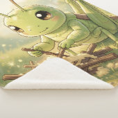 The Grasshopper and the Nectar Artwork Sherpa Deken (3/4)