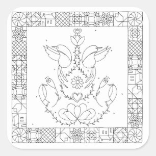 The Grasshopper - Sarah Fielke BOM 2018 Vierkante Sticker