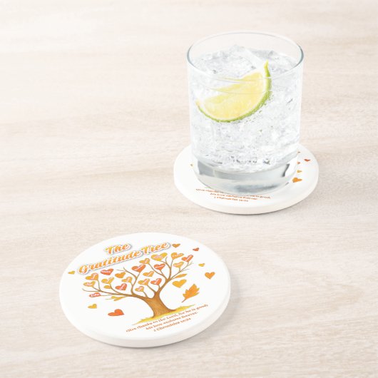 The Gratitude Tree Sandstone Coaster Zandsteen Onderzetter (Zijkant)