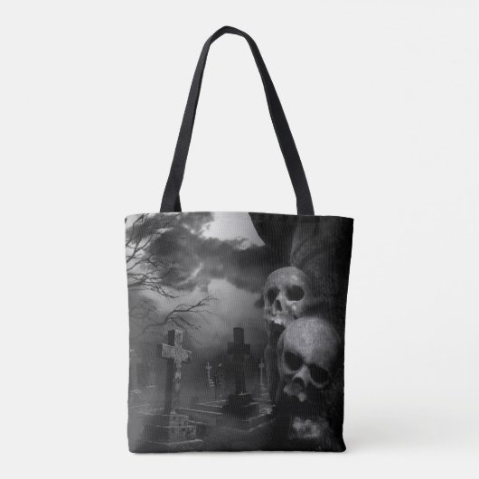 The Graveyard Shift (Gothic Graveyard Scene) Tote Bag (Achterkant)
