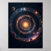 The Gravity of Shapes – Cosmic Geometric Abstract Poster (Voorkant)