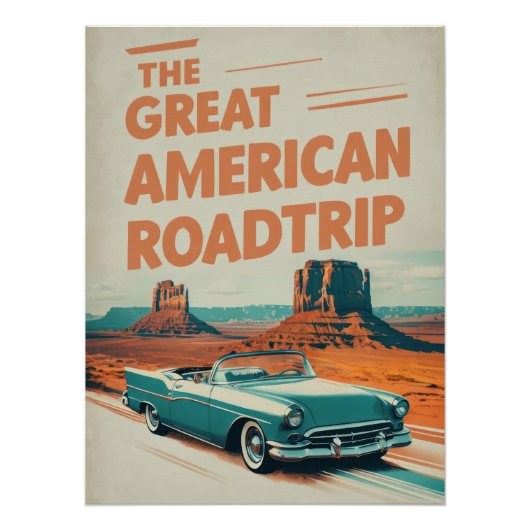 The Great American Roadtrip Poster - Desert (Voorkant)