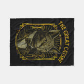 The Great Catsby Funny Retro Art Deco Cat Design  Fleece Deken (Voorkant (Horizontaal))