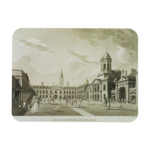 The Great Court Yard, Dublin Castle, 1792 (Engravi Magneet