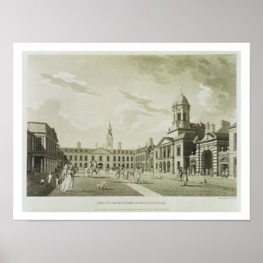 The Great Court Yard, Dublin Castle, 1792 (Engravi Poster (Voorkant)