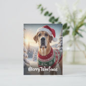 The Great Dane Dog Merry Woofmas  Feestdagenkaart (Staand voorkant)