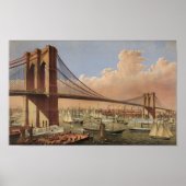 The Great East River Suspension Bridge - 1883 Poster (Voorkant)
