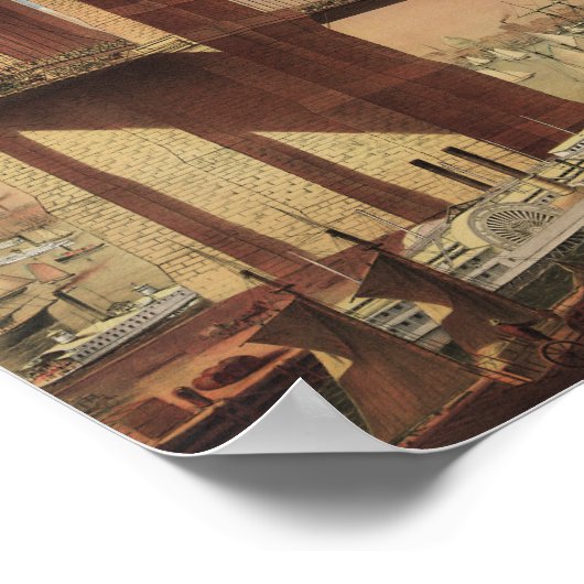 The Great East River Suspension Bridge - 1883 Poster (Hoek)