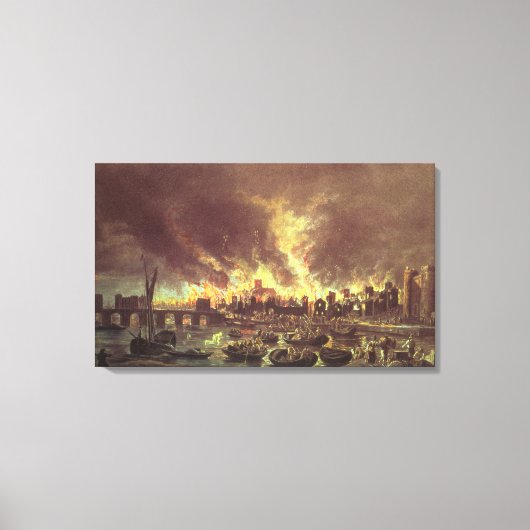 The Great Fire of London, 1666 Canvas Afdruk (Voorkant)