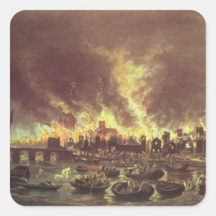 The Great Fire of London, 1666 Vierkante Sticker