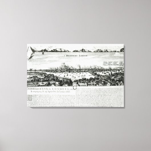 The Great Fire of London in 1666 Canvas Afdruk (Voorkant)