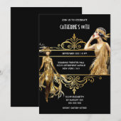The Great Gatsby 1920's zwart gouden verjaardag Kaart (Voorkant / Achterkant)