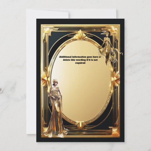 The Great Gatsby flapper meisje retro gouden lijst Kaart (Achterkant)