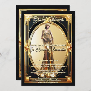 The Great Gatsby flapper meisje retro gouden lijst Kaart