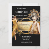 The Great Gatsby flapper meisjes zwart gouden verj Kaart (Voorkant)