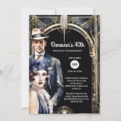 The Great Gatsby Gold Black Flapper man uit de jar Kaart (Voorkant)