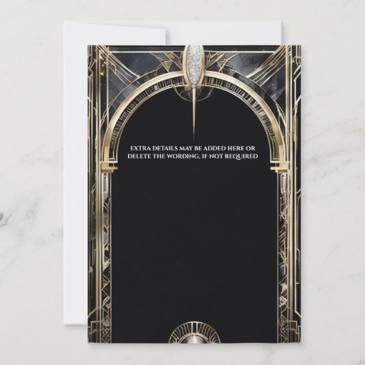 The Great Gatsby Gold Black Flapper man uit de jar Kaart (Achterkant)