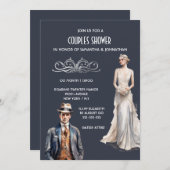 The Great Gatsby koppels douche bruidegom chique Kaart (Voorkant / Achterkant)