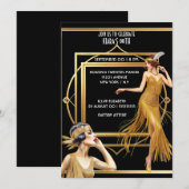 The Great Gatsby zwart goud flapper meisjes art de Kaart (Voorkant / Achterkant)
