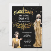 The Great Gatsby zwart goud flappers art deco Kaart (Voorkant)
