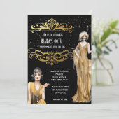 The Great Gatsby zwart goud flappers art deco Kaart (Staand voorkant)