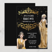 The Great Gatsby zwart goud flappers art deco Kaart (Voorkant / Achterkant)