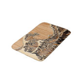 The Great Hokusai Wave Bamboo Wood Inlay Style Badmat (Gekanteld)