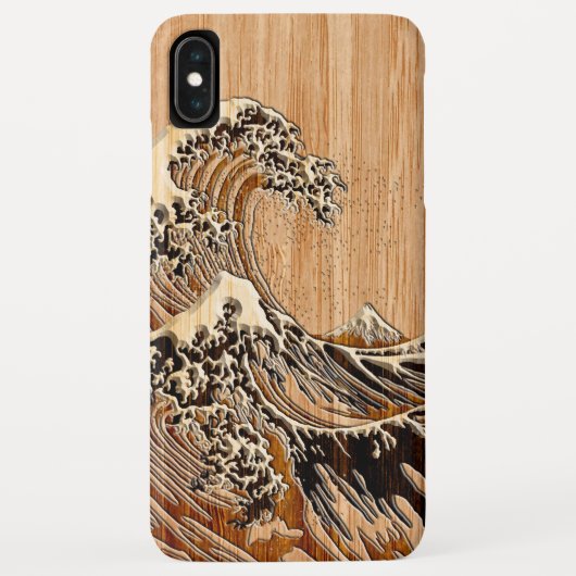 The Great Hokusai Wave Bamboo Wood Inlay Style Case-Mate iPhone Case (Achterkant)
