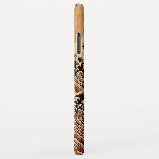 The Great Hokusai Wave Bamboo Wood Inlay Style Case-Mate iPhone Case (Achterkant/rechts)