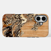 The Great Hokusai Wave Bamboo Wood Inlay Style Case-Mate iPhone Case (Achterkant (horizontaal))