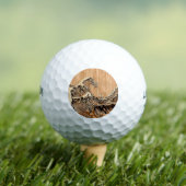 The Great Hokusai Wave Bamboo Wood Inlay Style Golfballen (Insitu Shirt)