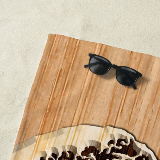 The Great Hokusai Wave Bamboo Wood Inlay Style Strandlaken (In situ)